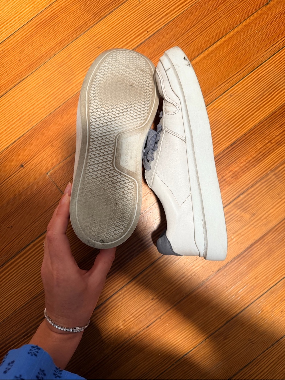 Cole Haan White Leather Sneakers - Picture 5 of 6